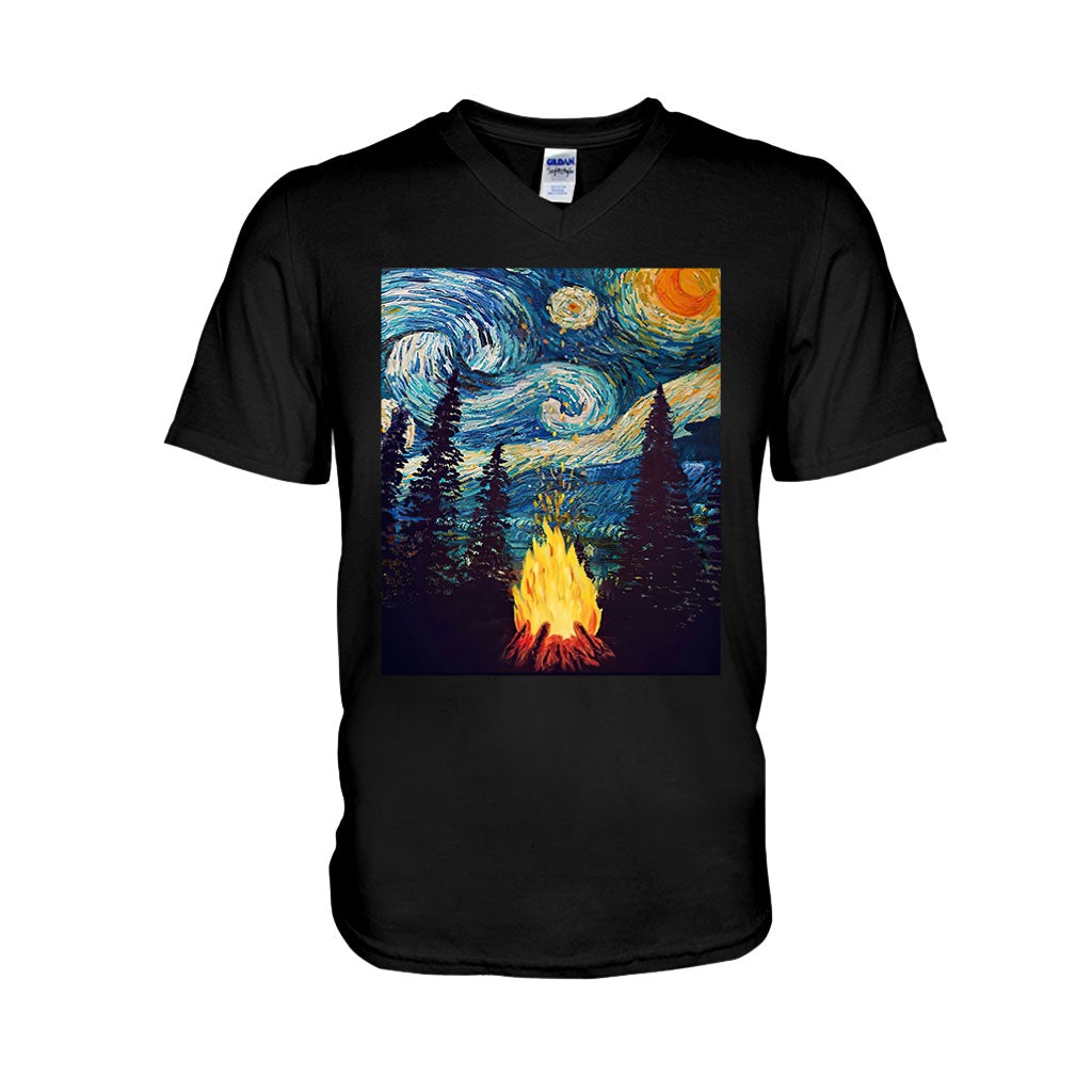 Campfire Starry Night - Camping T-shirt and Hoodie 112021