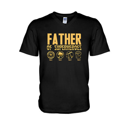 Father Of Superheroes - Personalized Father's Day T-shirt and Hoodie