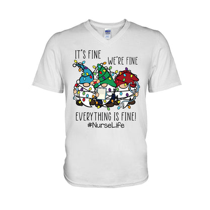 I’m Fine - Christmas Nurse T-shirt and Hoodie