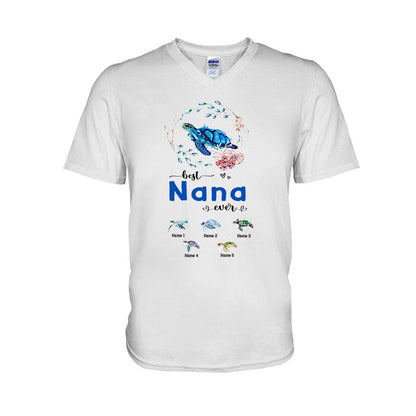 Best Nana Ever - Personalized Mother's Day Turtle T-shirt and Hoodie