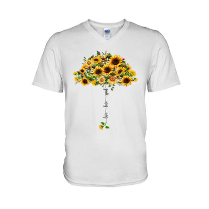 Live Love Spoil Sunflower Umbrella - Personalized Grandma T-shirt and Hoodie 1021