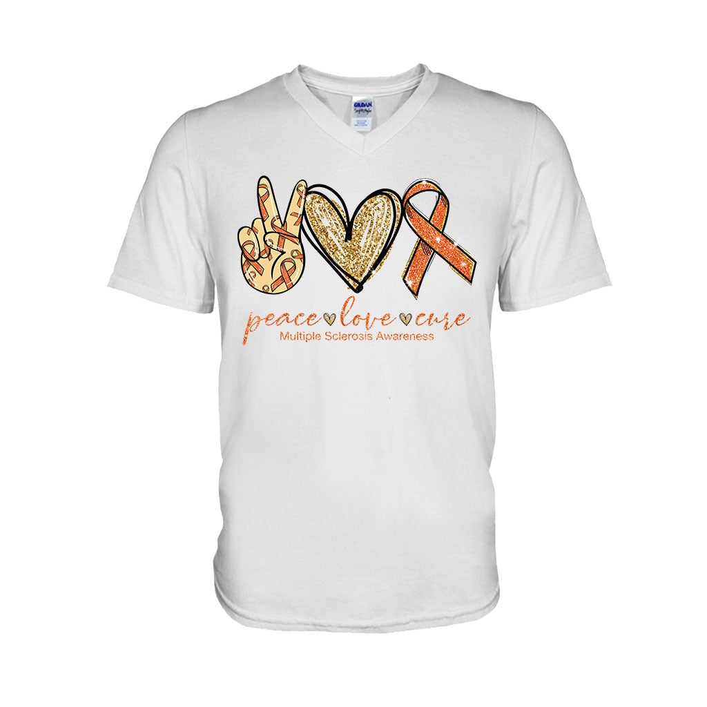 Peace Love Cure  - Multiple Sclerosis Awareness T-shirt And Hoodie 092021