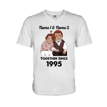 Husband And Wife Together Since - Personalized Couple T-shirt and Hoodie