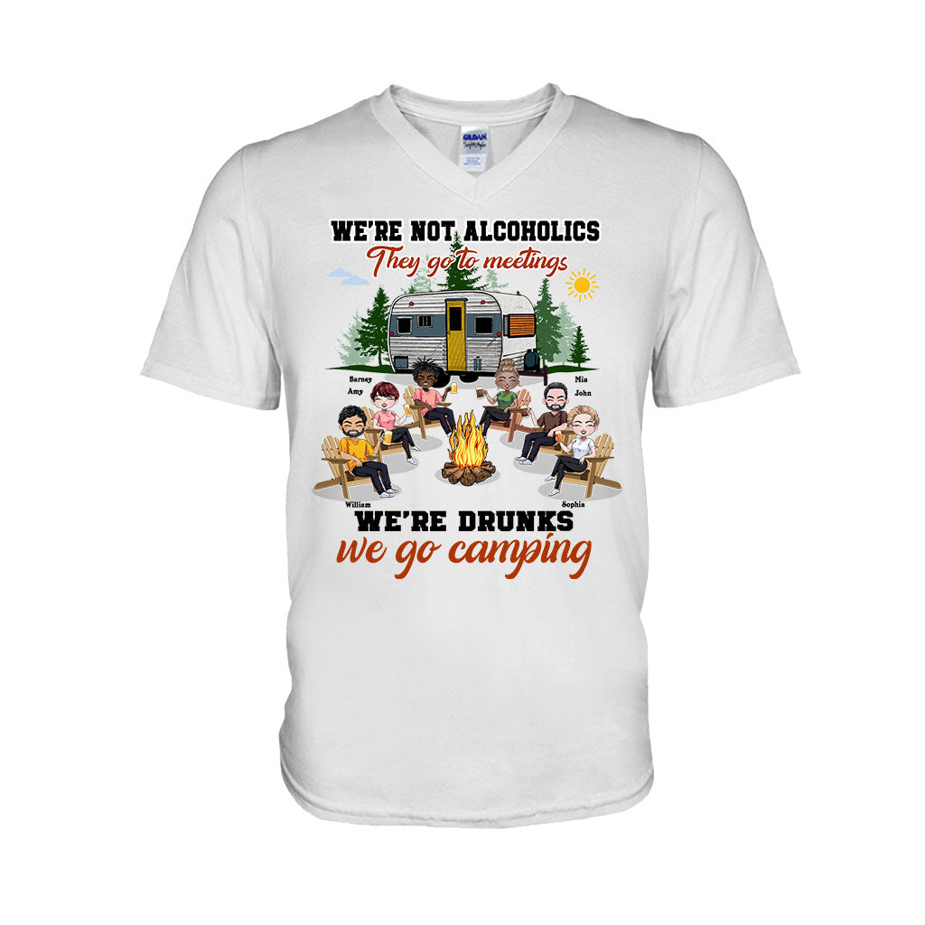 We're Not Alcoholics They Go To Meeting - Personalized Camping T-shirt and Hoodie