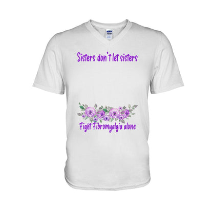 Sisters Don't Let Sisters Fight Epilepsy Alone - Personalized Fibromyalgia Awareness T-shirt and Hoodie