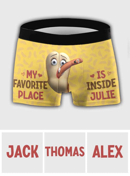 My Favorite Place - Personalized Couple Men’s Boxer Briefs