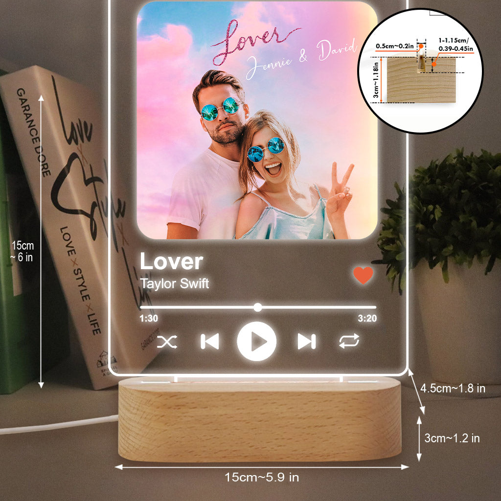 Lover - Personalized Couple Shaped Plaque Light Base