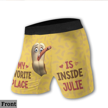 My Favorite Place - Personalized Couple Men’s Boxer Briefs