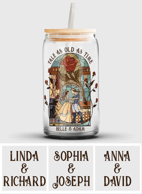 Tale As Old As Times - Personalized Beauty And The Beast Can Glass