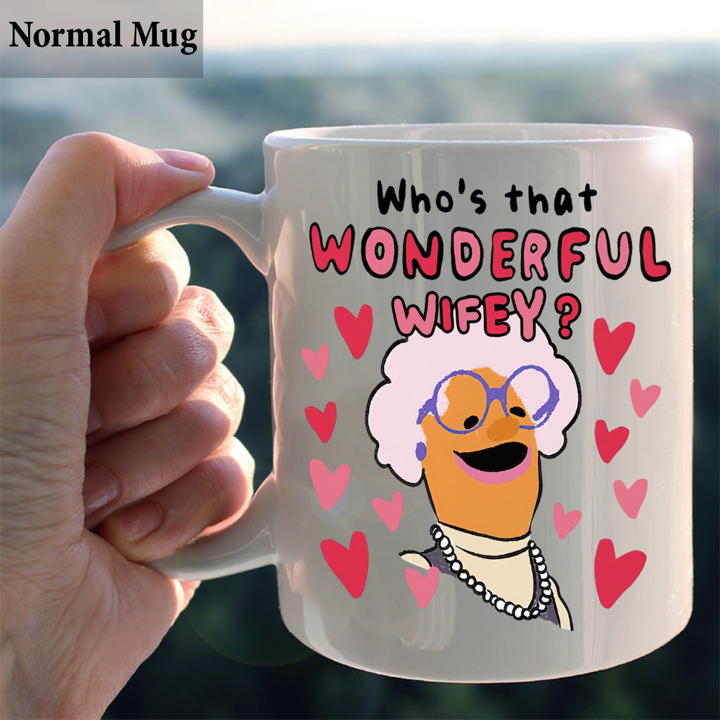 Who's That Wonderful Girlfriend Boyfriend Wife Husband Wifey Hubby - Personalized Couple Mug