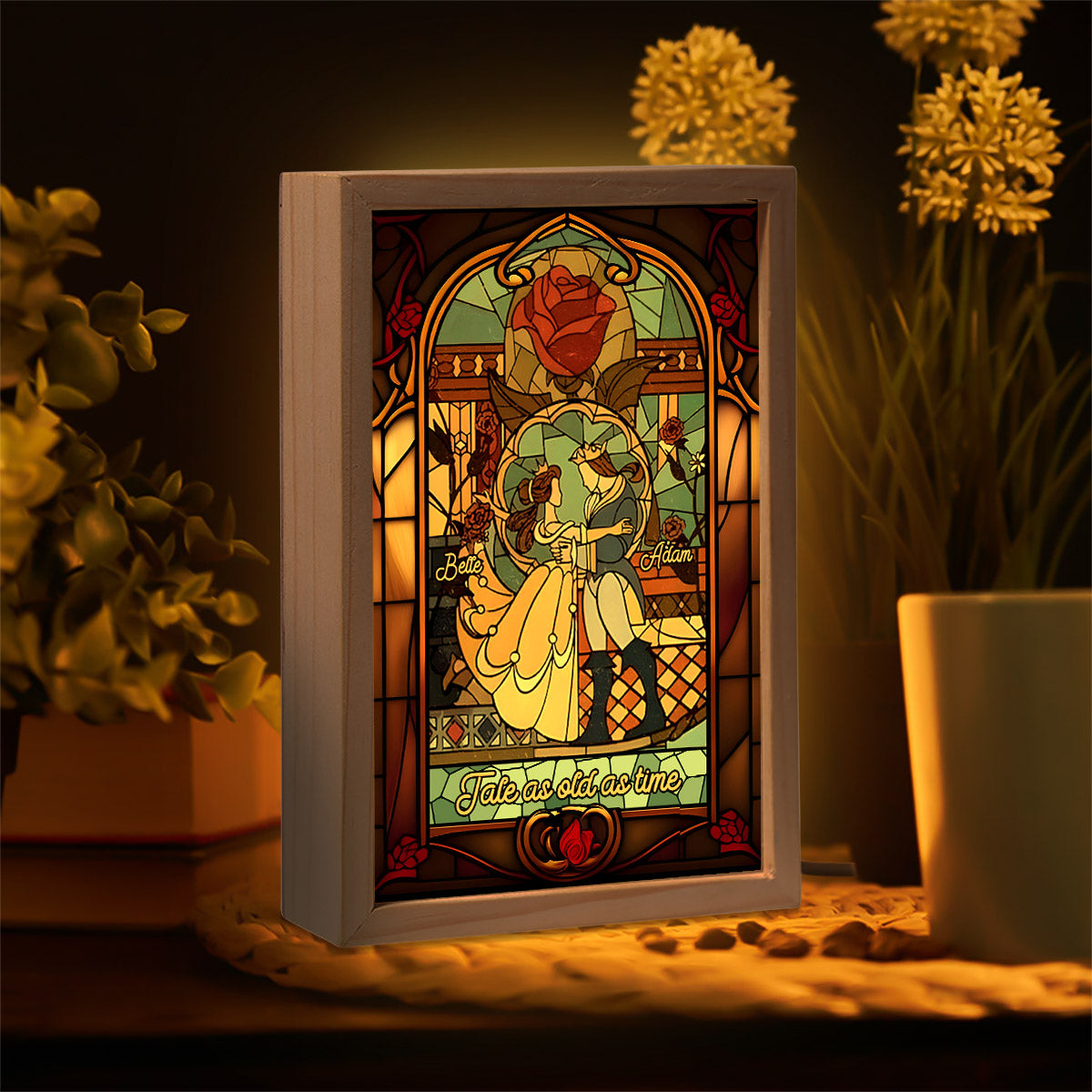 Tale As Old As Times - Personalized Beauty And The Beast Picture Frame Light Box