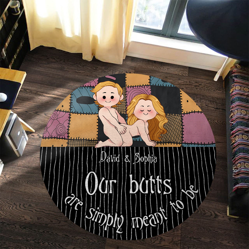 We're Simply Meant To Be Nightmare Naughty - Personalized Nightmare Round Rug