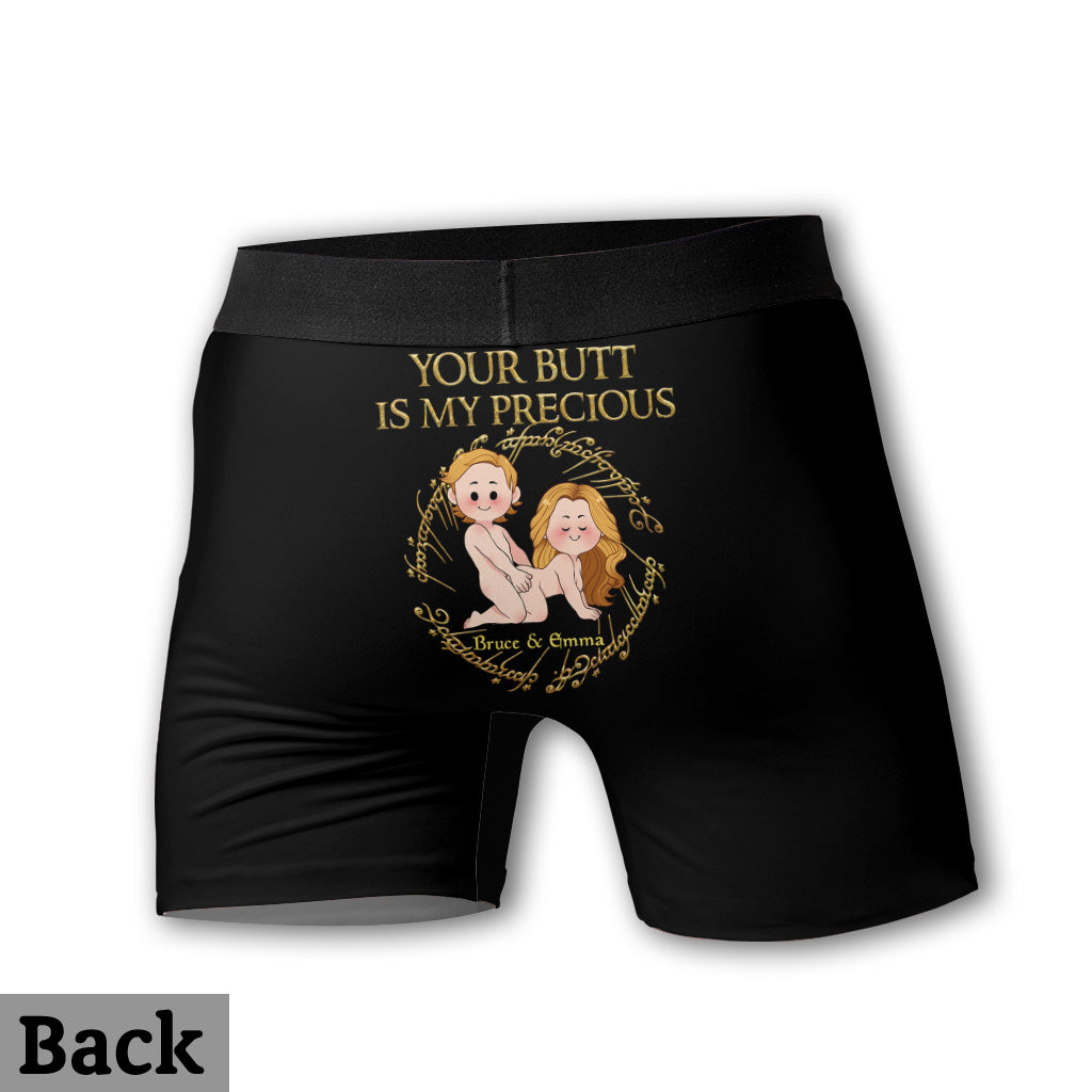 My Butt Is My Precious - Personalized Couple Lace Border Women Briefs And Men’s Boxer Briefs