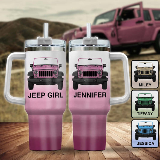 Off Road Girl - Personalized Car Tumbler With Handle