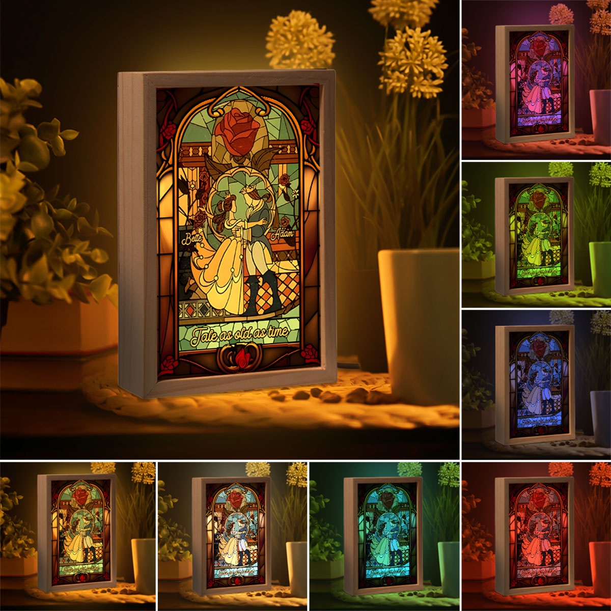 Tale As Old As Times - Personalized Beauty And The Beast Picture Frame Light Box