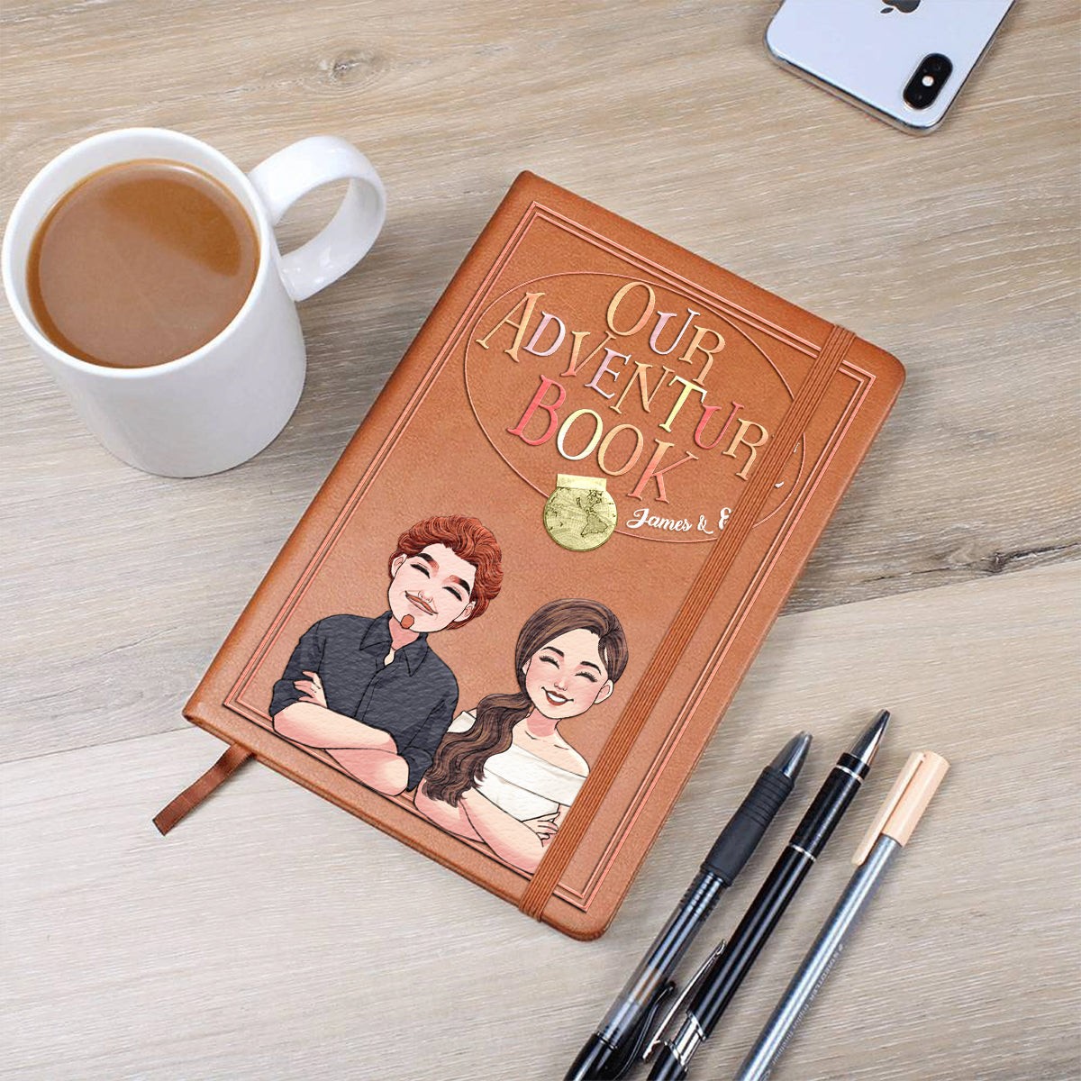 Our Adventure Book - Personalized Couple Leather Journal