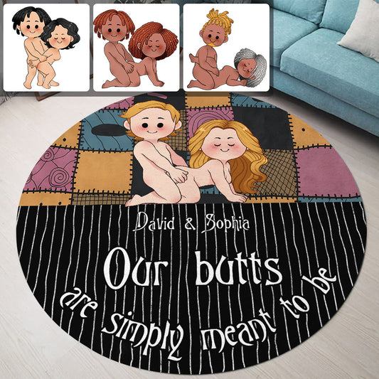 We're Simply Meant To Be Nightmare Naughty - Personalized Nightmare Round Rug