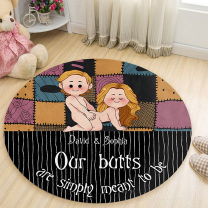 We're Simply Meant To Be Nightmare Naughty - Personalized Nightmare Round Rug