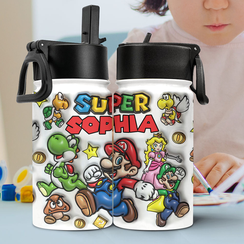 Super Mario - Personalized Super Plumber Kids Water Bottle