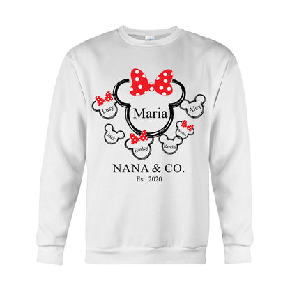 Nana Mama & Co. Mouse Ears - Personalized Grandma T-shirt And Hoodie