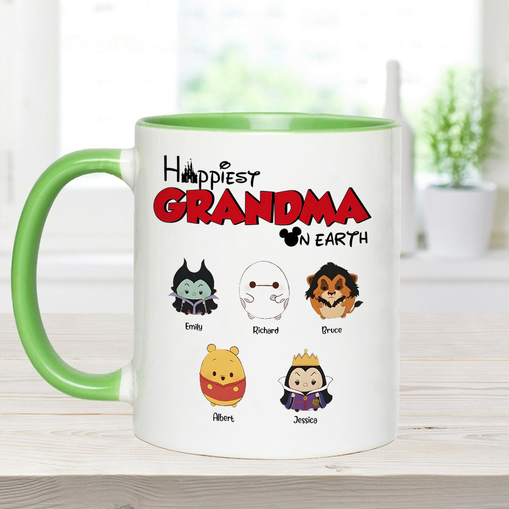 Happiest Grandma On Earth - Personalized Grandma Accent Mug