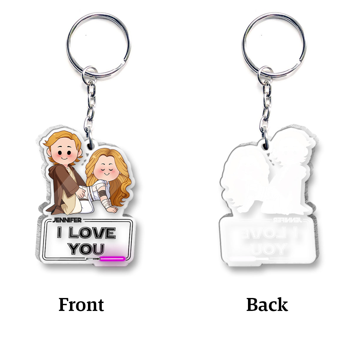 I Love You I Know - Personalized Couple Transparent Keychain