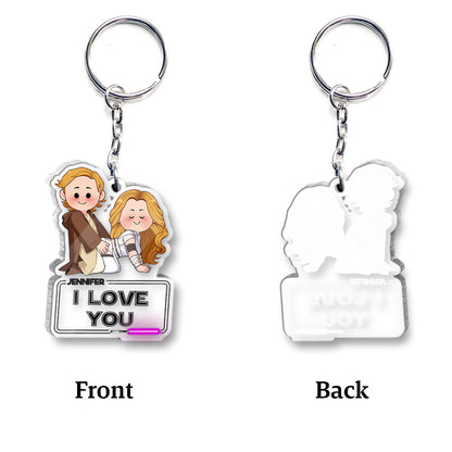 I Love You I Know - Personalized Couple Transparent Keychain