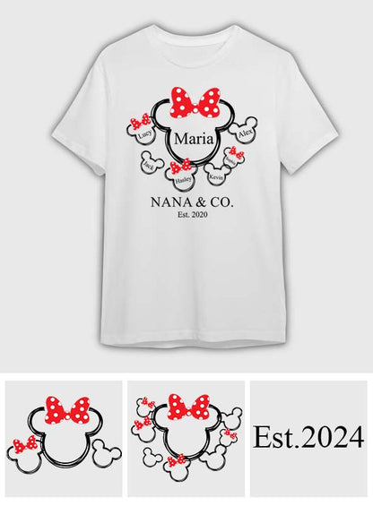 Nana Mama & Co. Mouse Ears - Personalized Grandma T-shirt And Hoodie