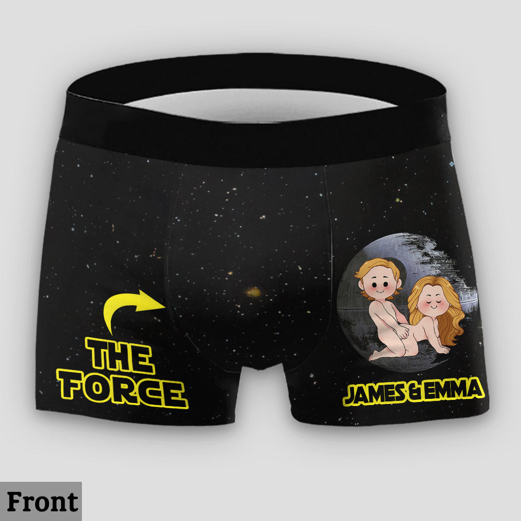 May The Force Be In Me - Personalized Couple Lace Border Women Briefs And Men’s Boxer Briefs