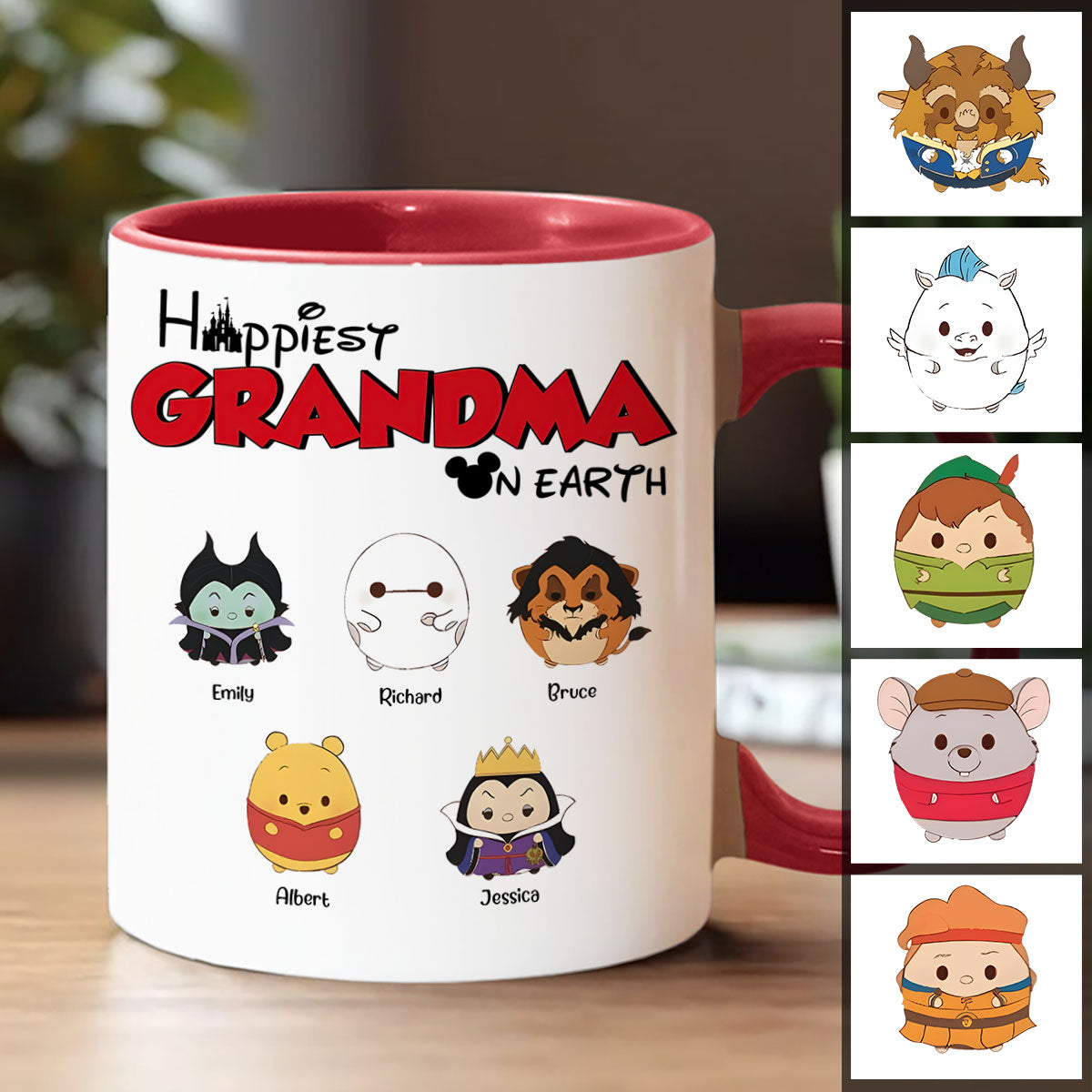 Happiest Grandma On Earth - Personalized Grandma Accent Mug