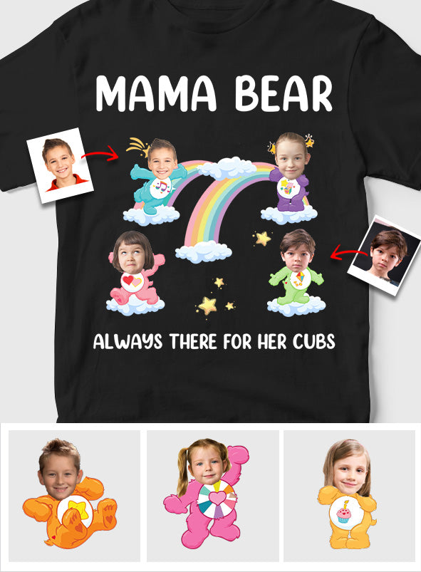 Mama Bear Always There For Her Cubs Care - Personalized Mother T-shirt And Hoodie