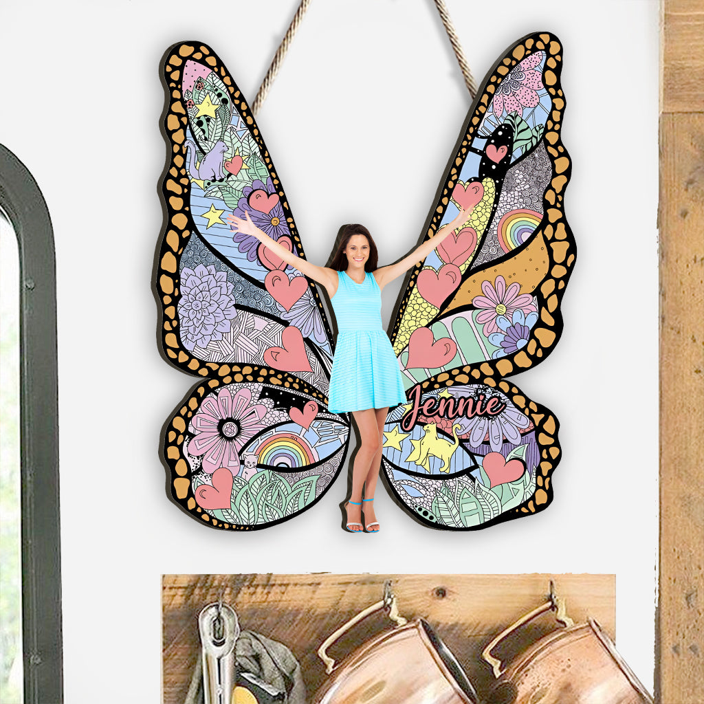 Custom Photo Butterfly - Personalized Custom Shaped Wood Sign