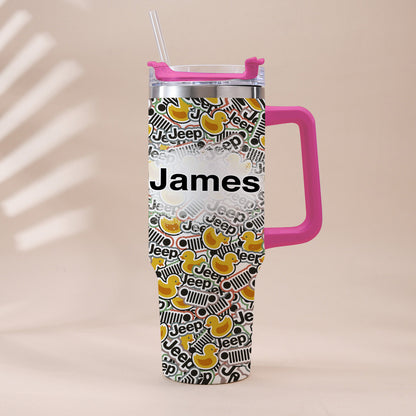 Off Road Duck - Personalized Car Tumbler With Handle