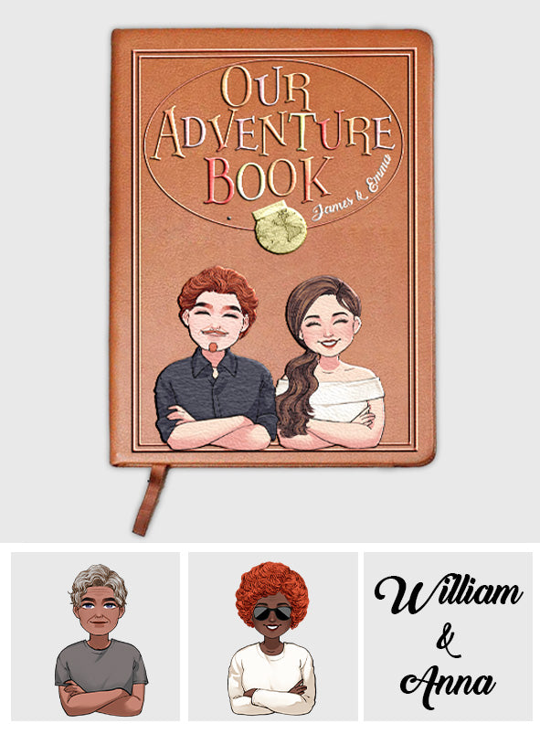 Our Adventure Book - Personalized Couple Leather Journal