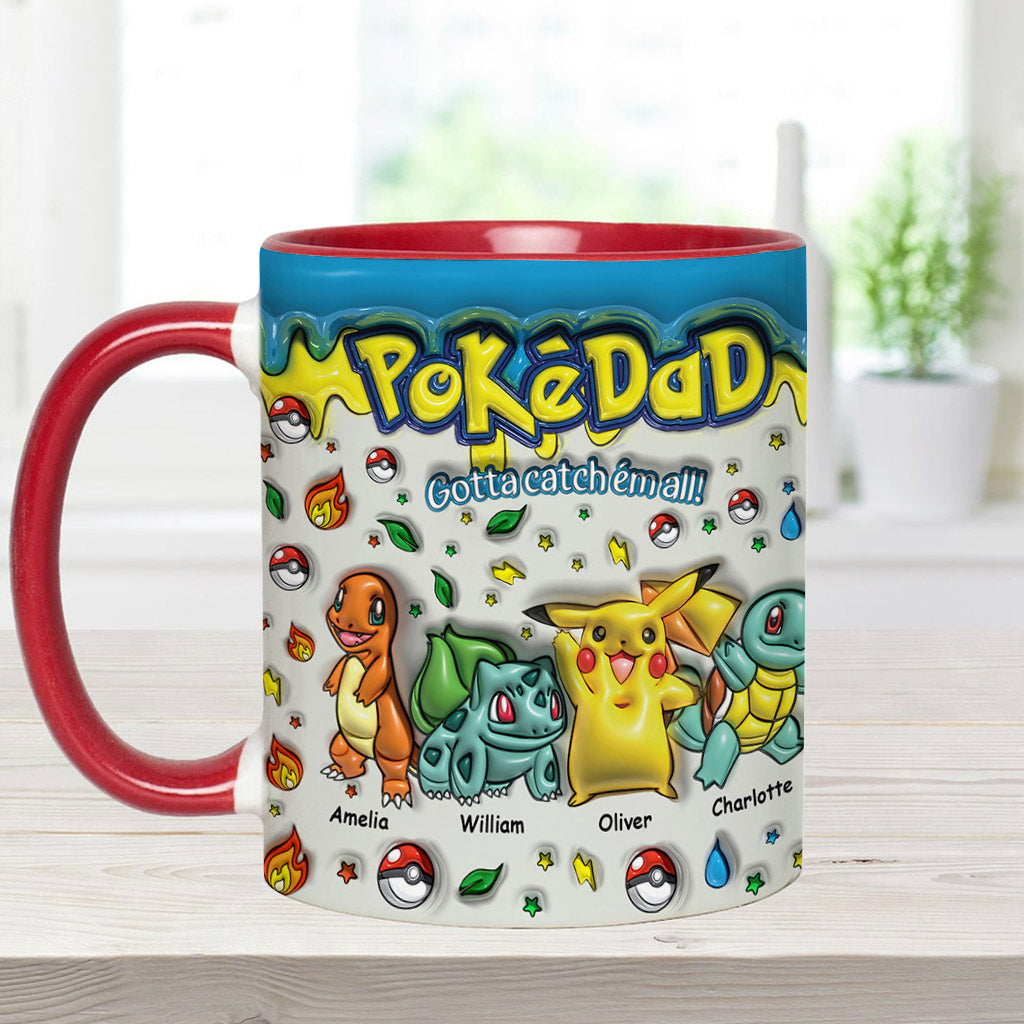 PokéDad Gotta Love Em' All - Personalized Monster Trainer Accent Mug