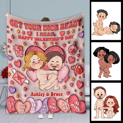 Get Your WIlly Ready - Personalized Couple Blanket