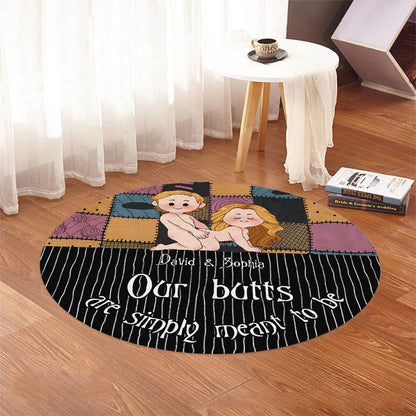 We're Simply Meant To Be Nightmare Naughty - Personalized Nightmare Round Rug