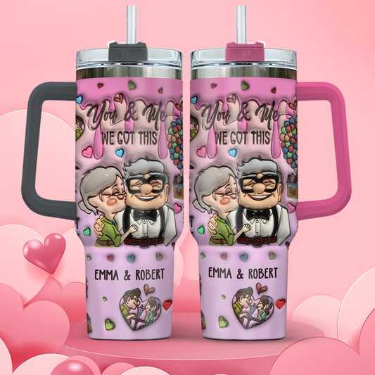 You And Me - Personalized Couple Tumbler With Handle