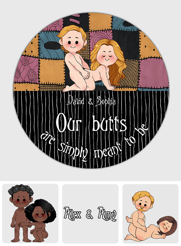 We're Simply Meant To Be Nightmare Naughty - Personalized Nightmare Round Rug