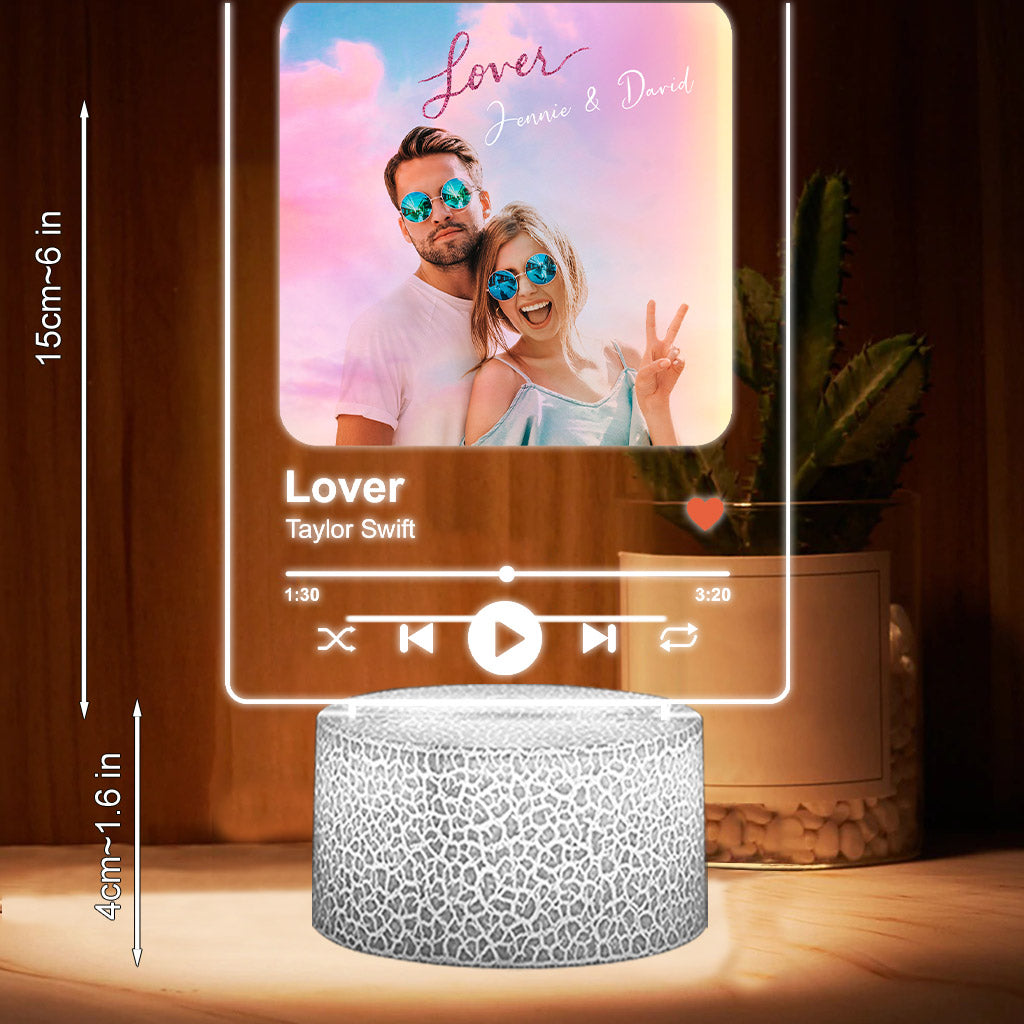 Lover - Personalized Couple Shaped Plaque Light Base