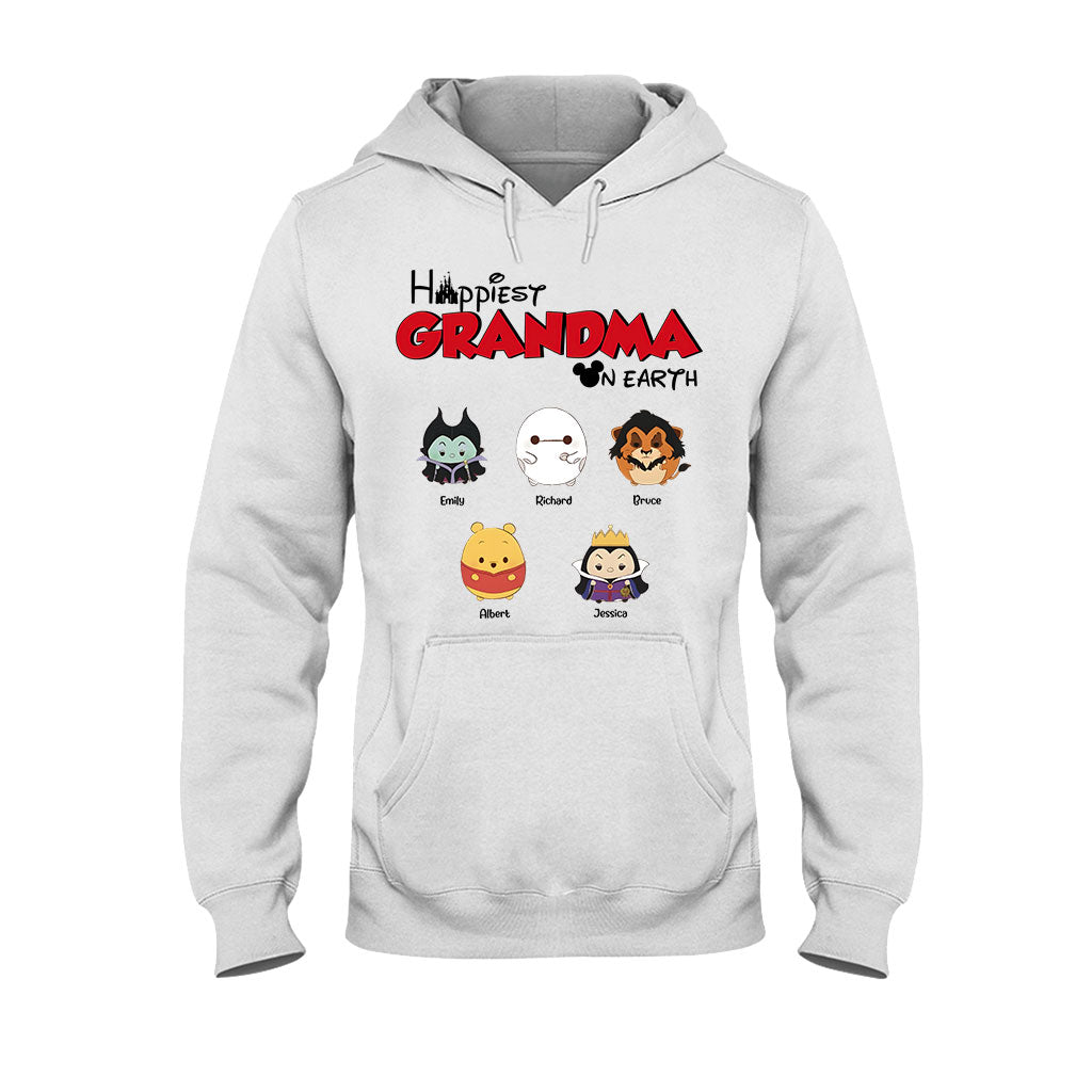 Happiest Grandma On Earth - Personalized Grandma T-shirt And Hoodie
