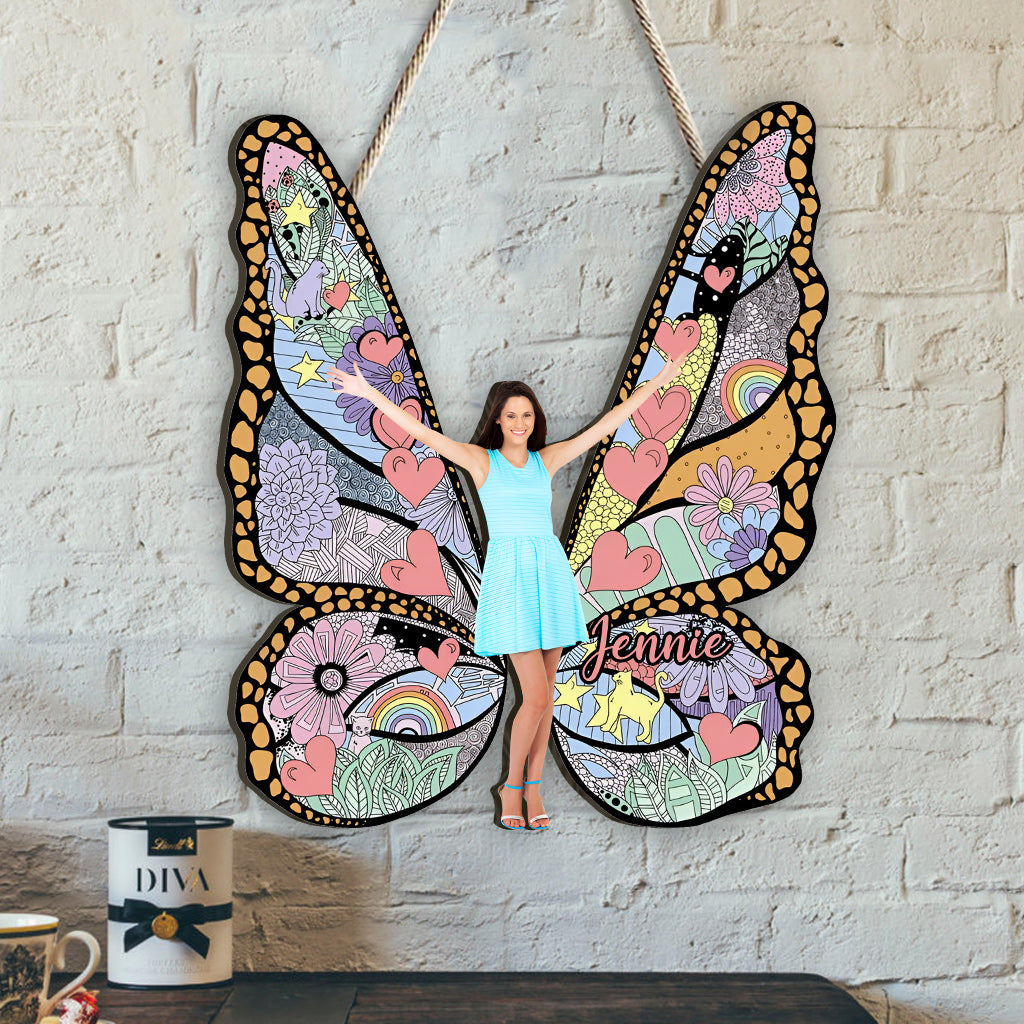 Custom Photo Butterfly - Personalized Custom Shaped Wood Sign
