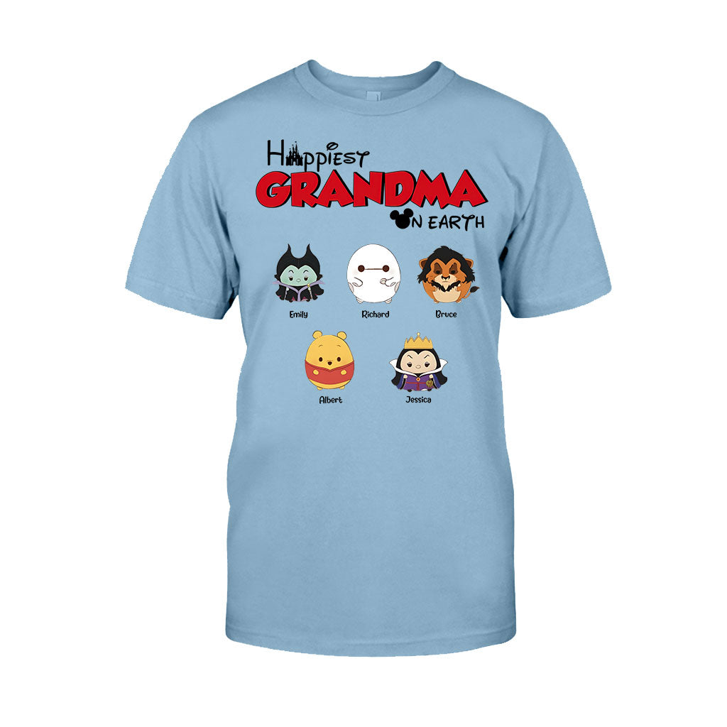 Happiest Grandma On Earth - Personalized Grandma T-shirt And Hoodie