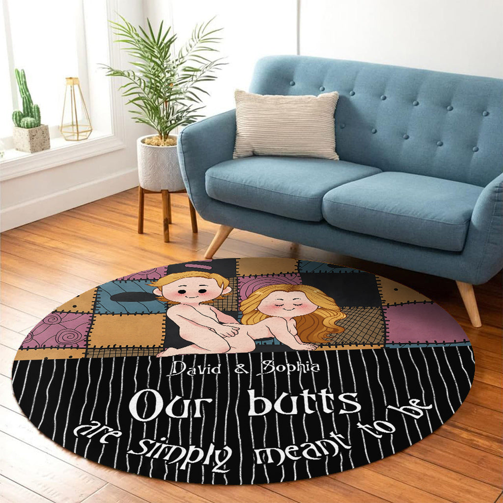 We're Simply Meant To Be Nightmare Naughty - Personalized Nightmare Round Rug