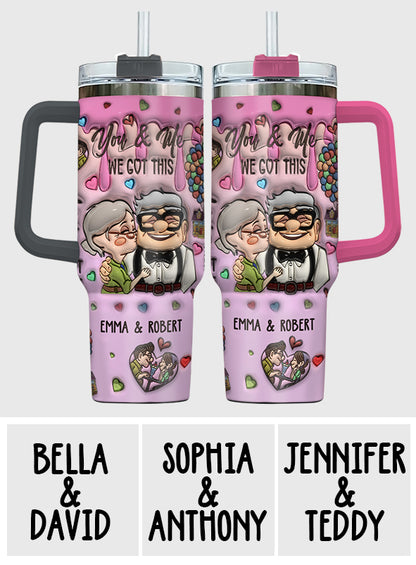 You And Me - Personalized Couple Tumbler With Handle