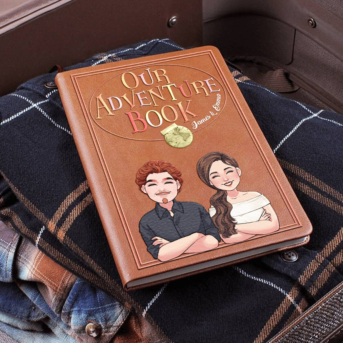 Our Adventure Book - Personalized Couple Leather Journal