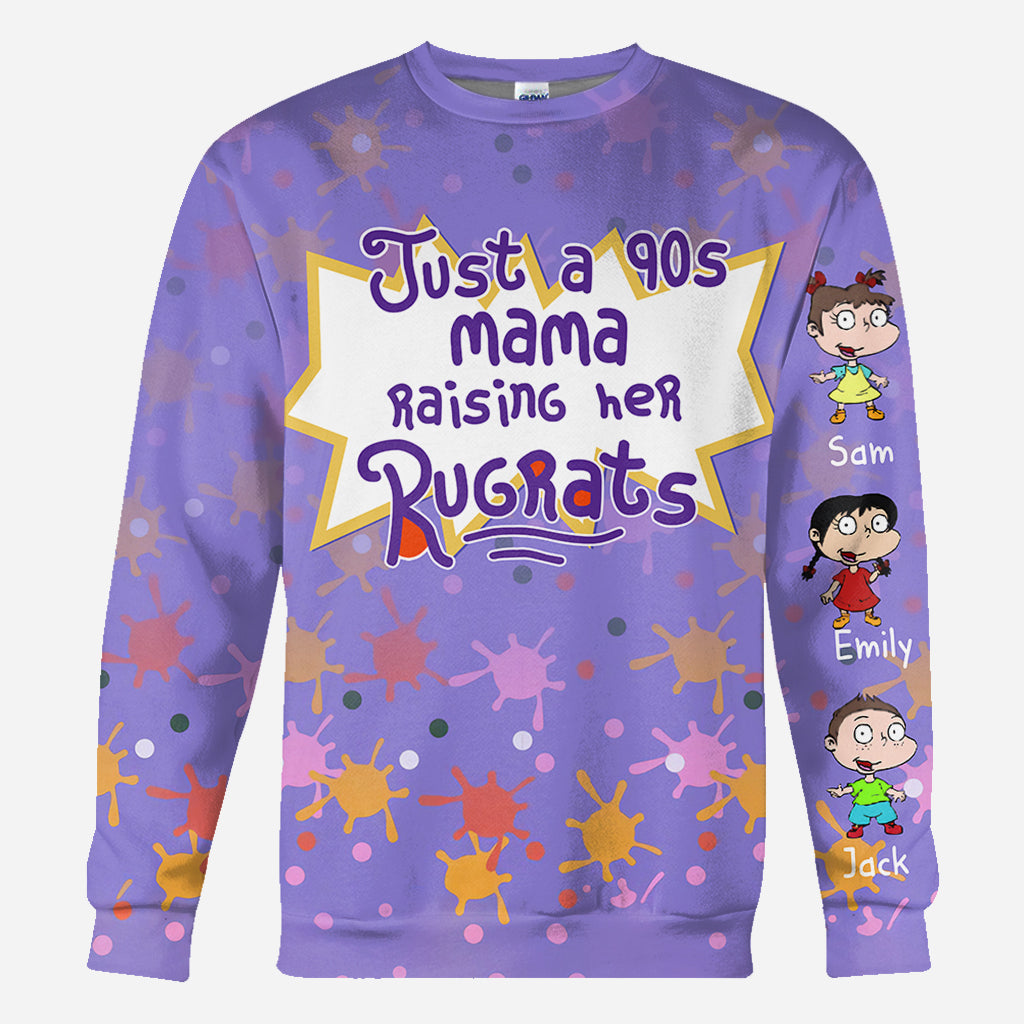 Just A Mama Raising Her Kids - Personalized 90's Cartoon All Over Shirt