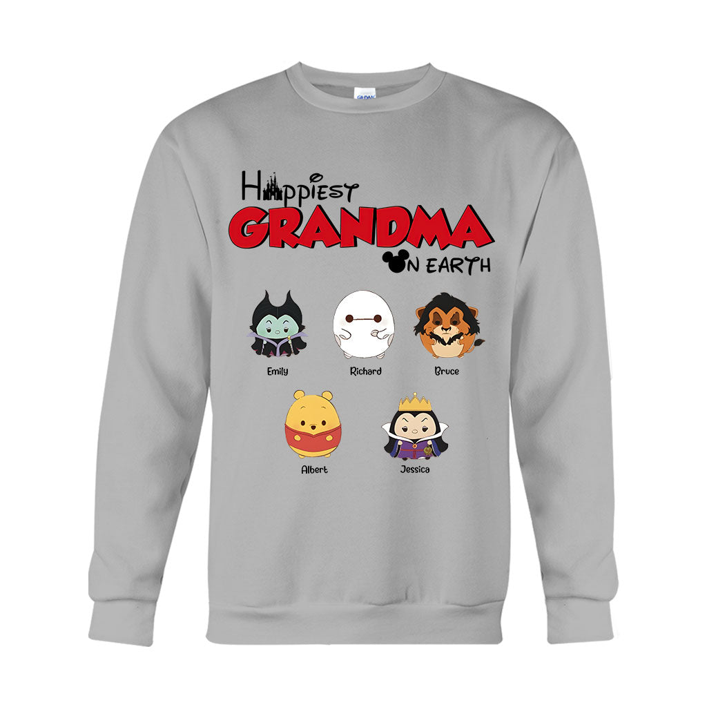 Happiest Grandma On Earth - Personalized Grandma T-shirt And Hoodie