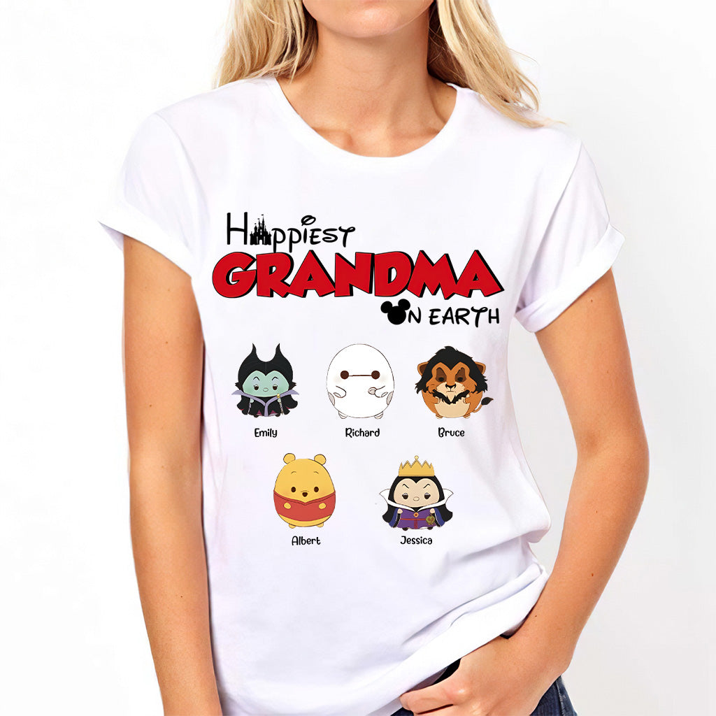 Happiest Grandma On Earth - Personalized Grandma T-shirt And Hoodie