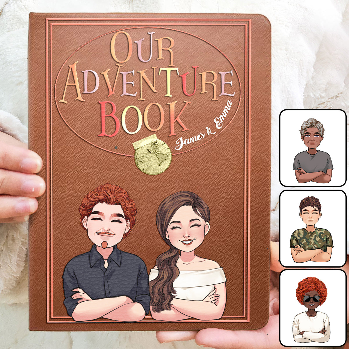 Our Adventure Book - Personalized Couple Leather Journal